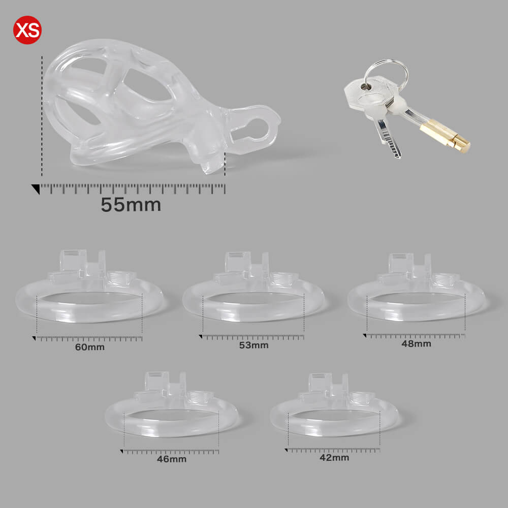 Desigh Ice Vision Transparent Mamba Keuschheitskäfig