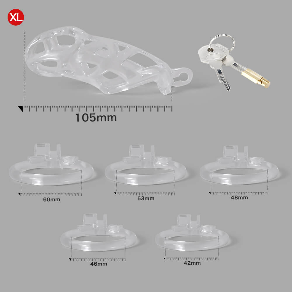 Desigh Ice Vision Transparent Mamba Keuschheitskäfig