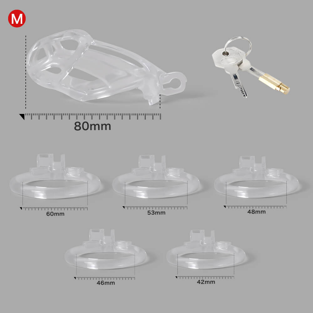 Desigh Ice Vision Transparent Mamba Keuschheitskäfig