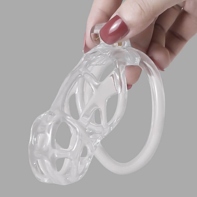 Desigh Ice Vision Transparent Mamba Keuschheitskäfig