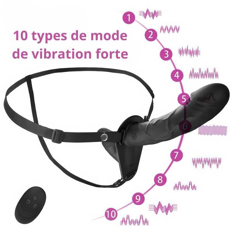 Doppelter Realistischer Vibrierender Umschnalldildo – Produktansicht 6