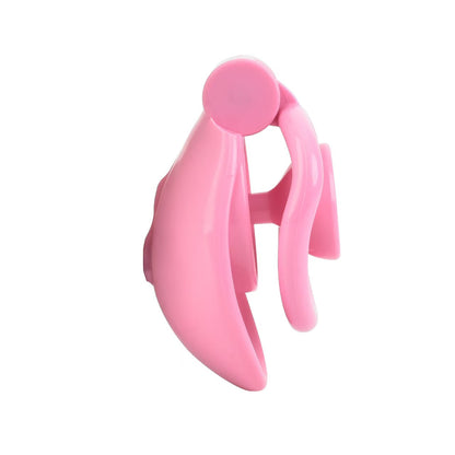 One-click Pink Pussy Chastity Cage 3