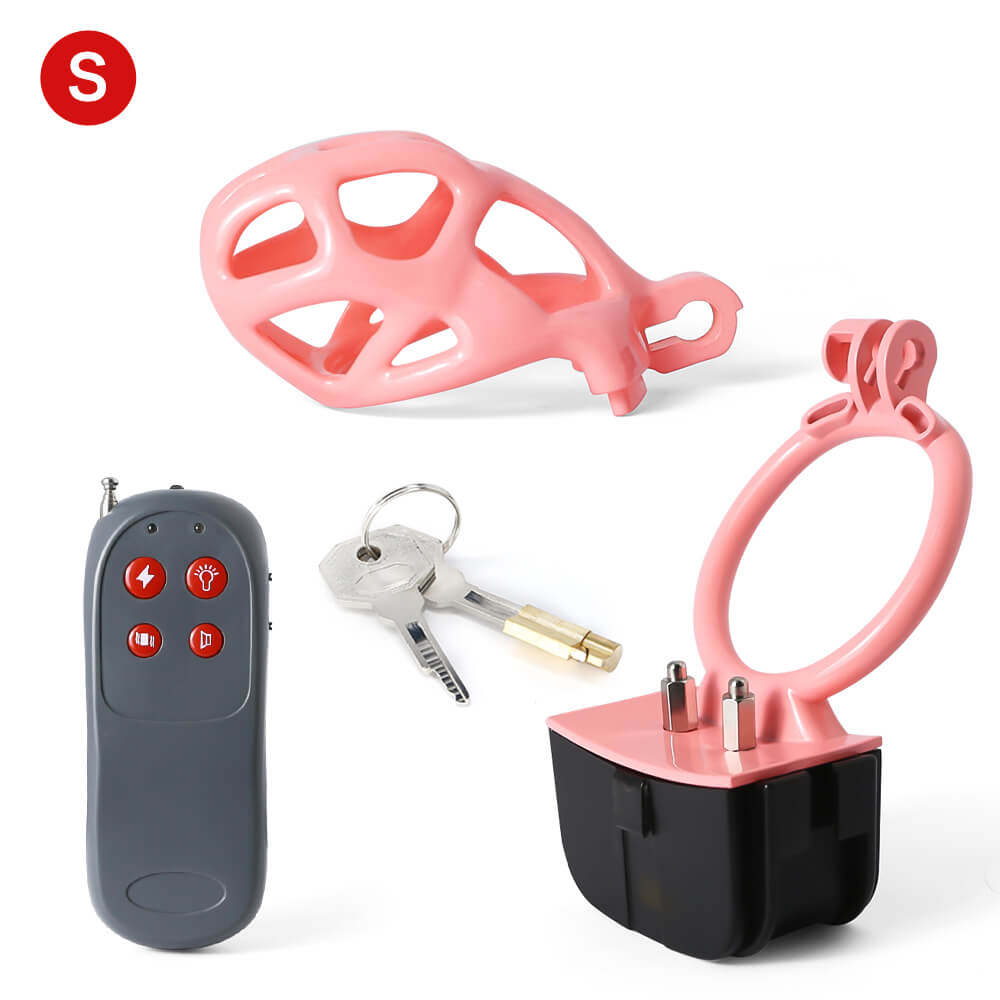 Rosa Elektrostimulation Mamba Keuschheitskäfig