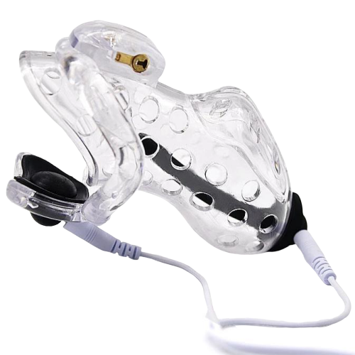 Harz Elektrischer-Keuschheitskäfig Mann - HT V4 Air Transparent E-stim – Produktbild