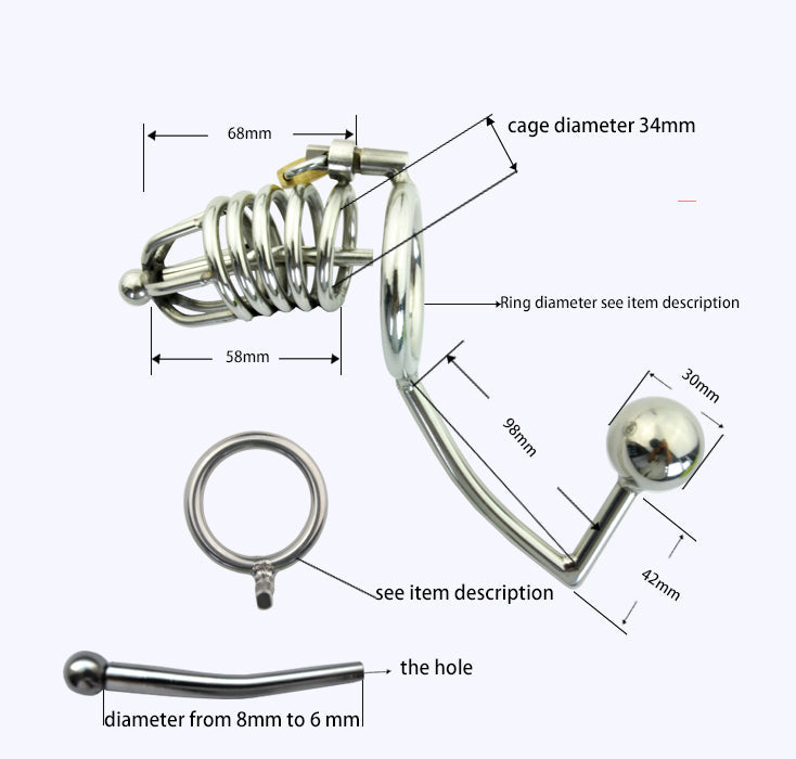 Keuschheitskäfig Metall Männlich Analplug