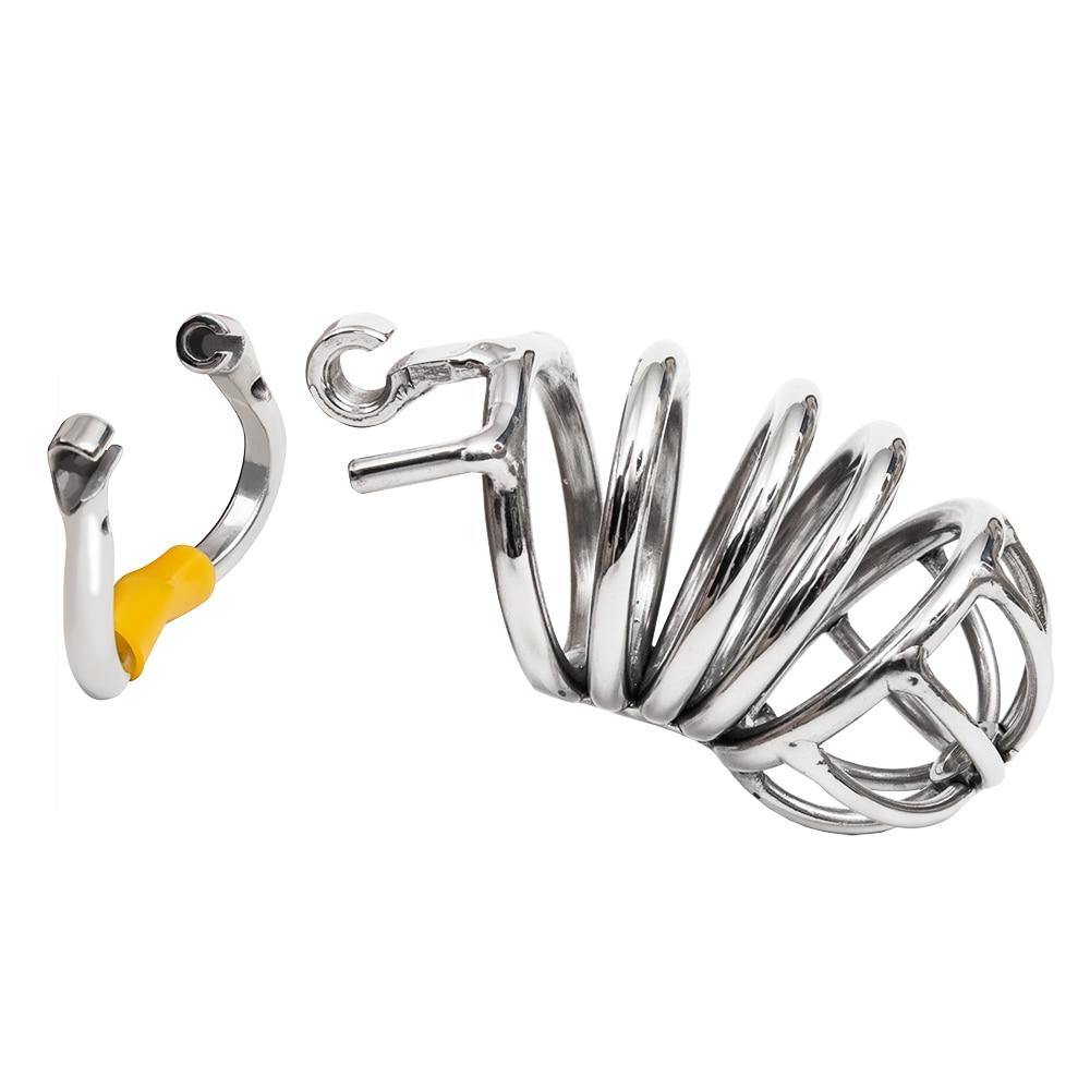 Metall-Keuschheit Käfig für Harnröhre Stecker 4 Ringe - die Gruft M – Produktansicht 2
