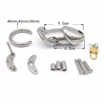 Keuschheitskäfig aus mattem Metall - GB6000L – Produktansicht 3