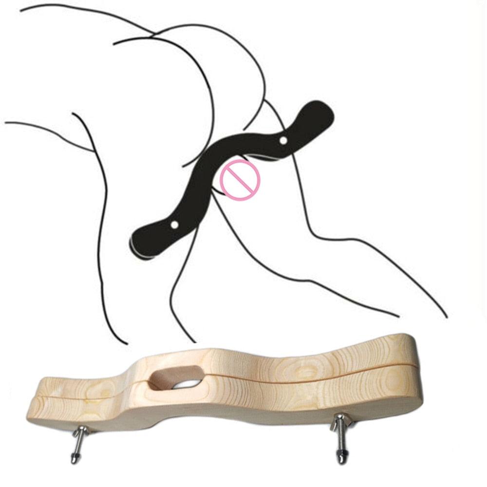 Holz BDSM Testikel Fessler mit sanfter Konstruktion – Produktbild