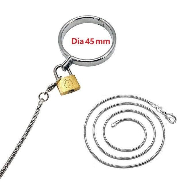 Metallverschluss Genitalhalsband mit Kettenleine