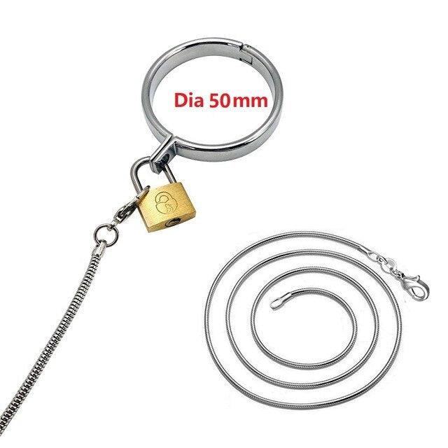 Metallverschluss Genitalhalsband mit Kettenleine – Produktansicht 7
