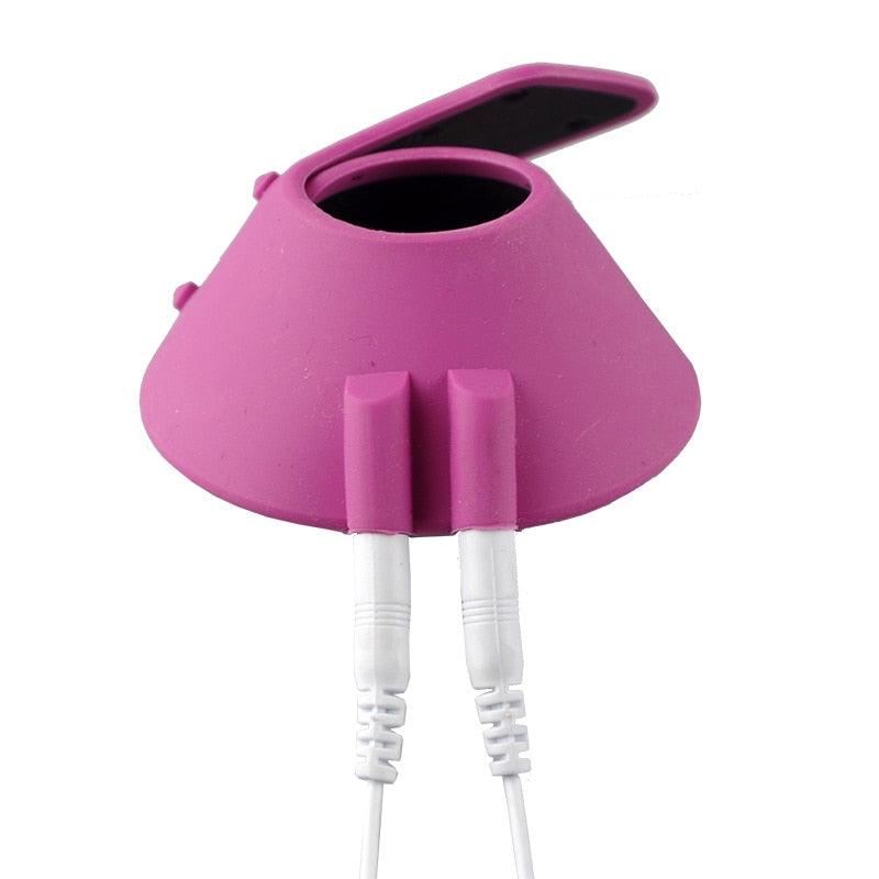 Rosa Silikon E-Stim Parachute mit Schockeffekt