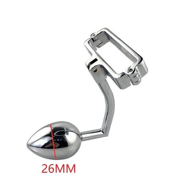 Edelstahl Skrotum-Klammer mit Anal-Plug
