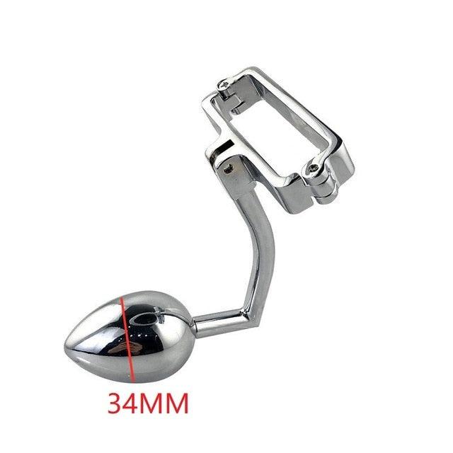 Edelstahl Skrotum-Klammer mit Anal-Plug – Produktansicht 5