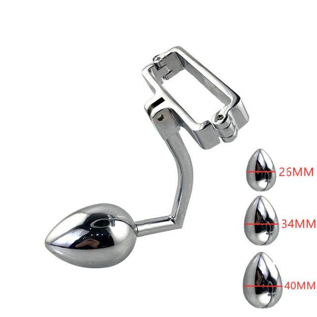 Edelstahl Skrotum-Klammer mit Anal-Plug – Produktansicht 8