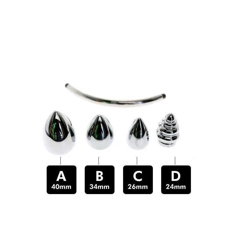 Metall-Analplug mit Doppelkopf - Keuschheitszubehör – Produktansicht 5