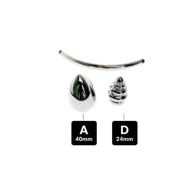 Metall-Analplug mit Doppelkopf - Keuschheitszubehör – Produktansicht 6