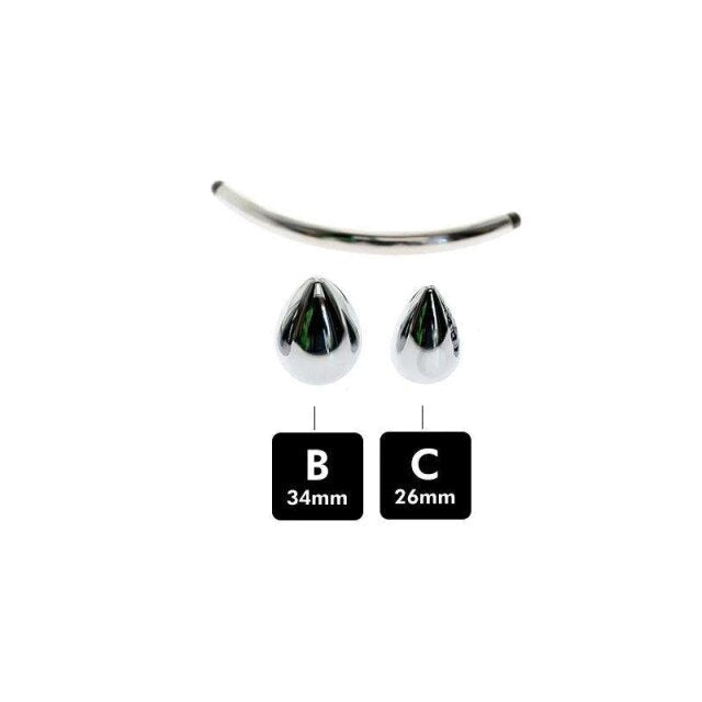 Metall-Analplug mit Doppelkopf - Keuschheitszubehör – Produktansicht 8