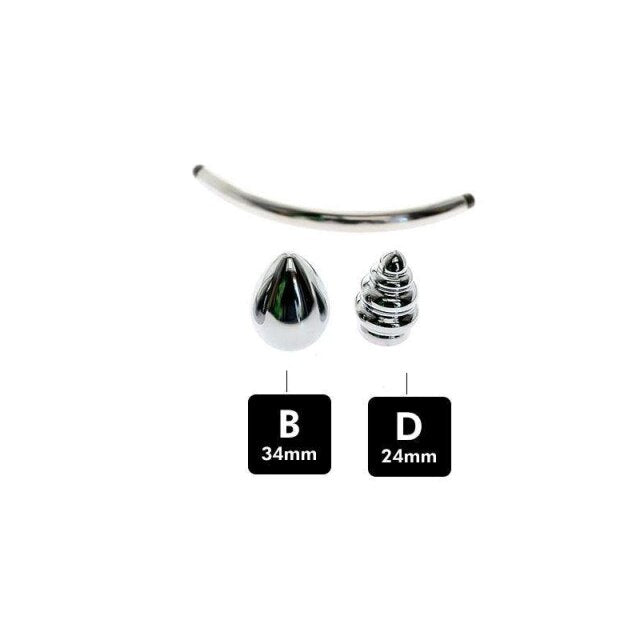 Metall-Analplug mit Doppelkopf - Keuschheitszubehör – Produktansicht 4