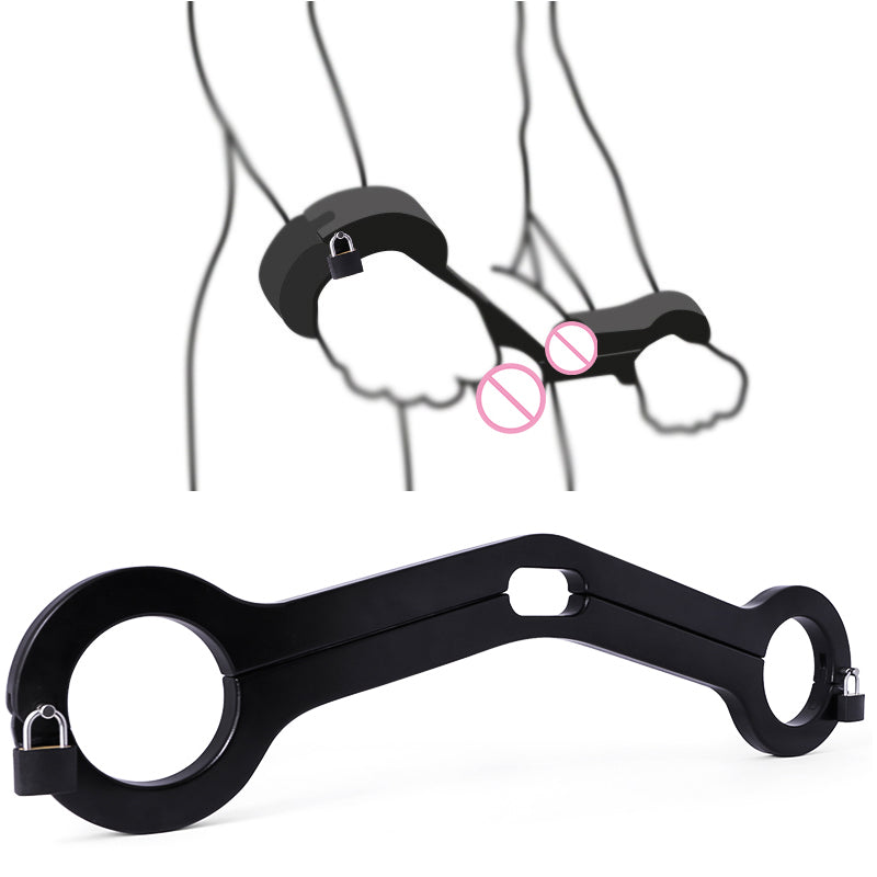 Holz Handcuff Humbler für testikeln mit Schloss – Produktbild