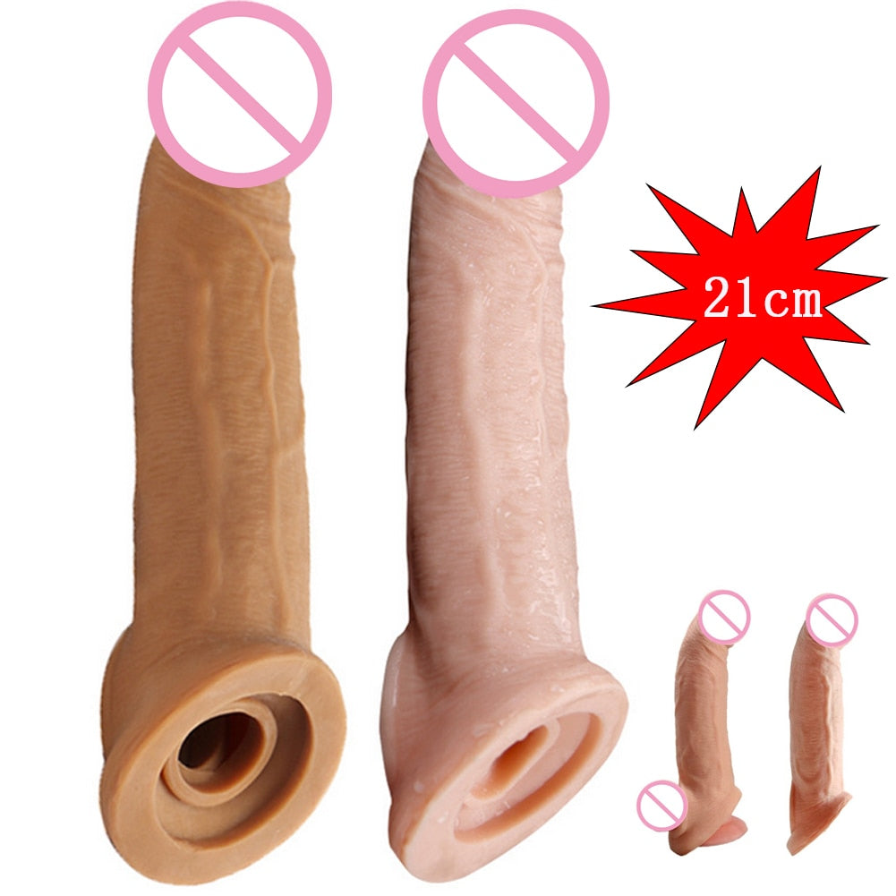 8 Zoll Realistischer Penisverlängerungs-Sleeve