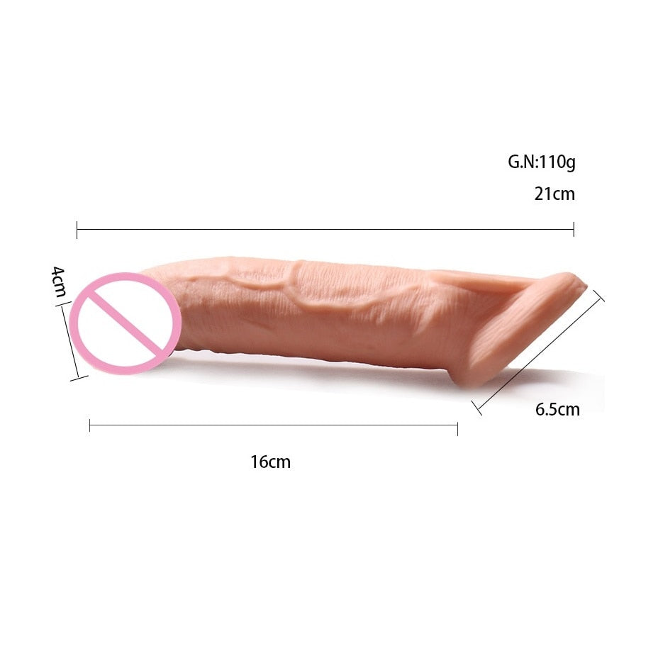 8 Zoll Realistischer Penisverlängerungs-Sleeve