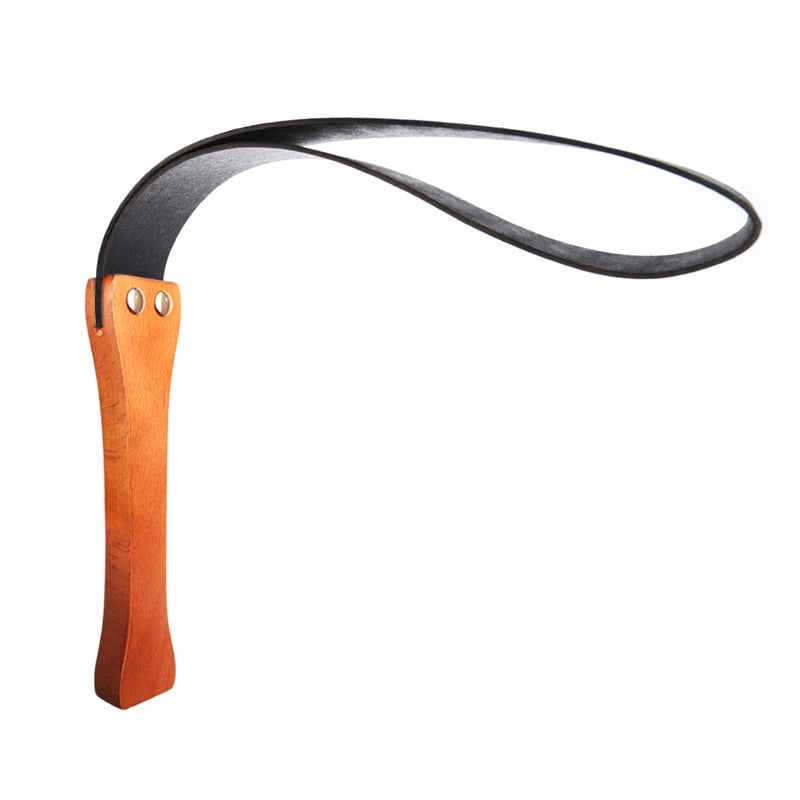 Flacher Riemen aus Bambus und Leder zum Spanking – Produktbild