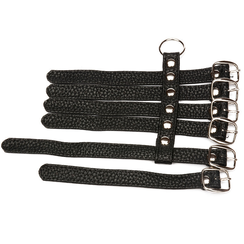 Schwarzer Kunstleder Harness Käfig für Penis und Hoden – Produktansicht 3