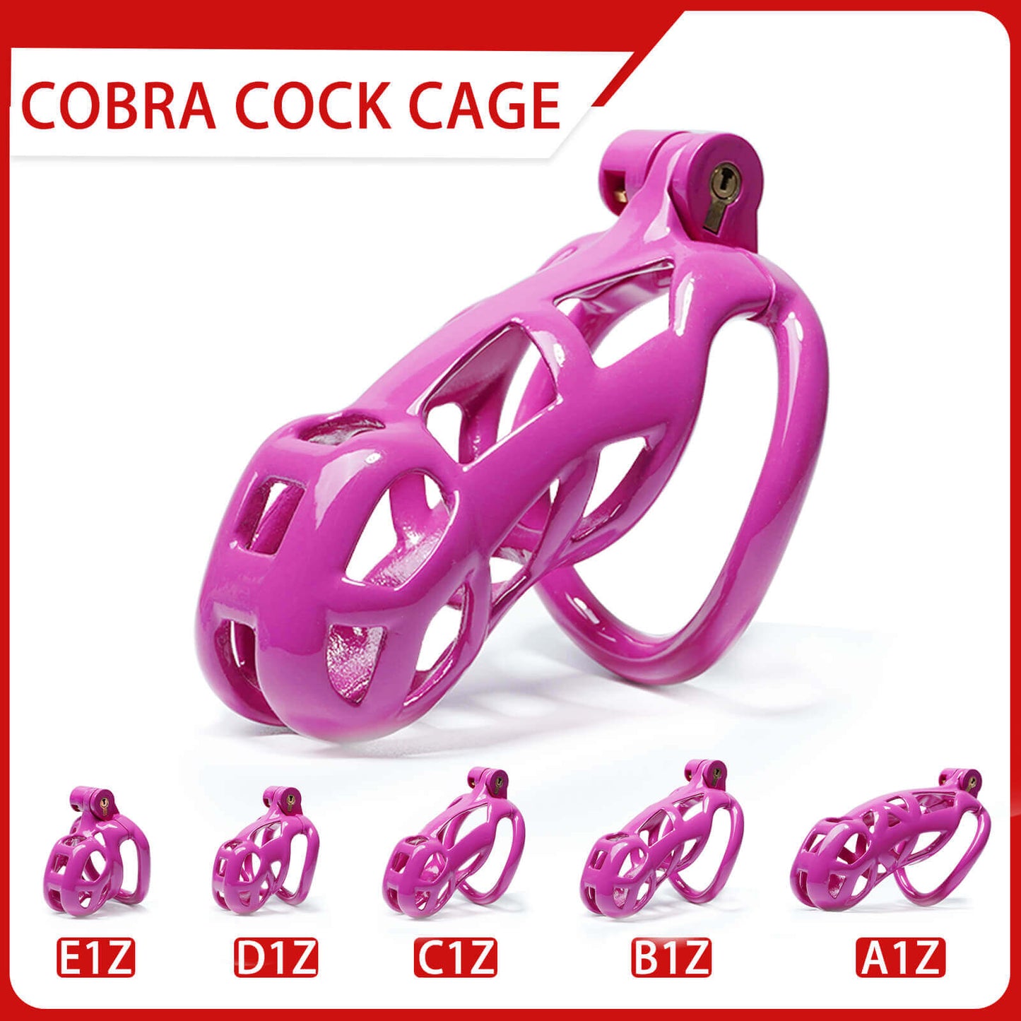 Lila Mamba Keuschheitskäfig Set 1.77 bis 4.13 Zoll lang