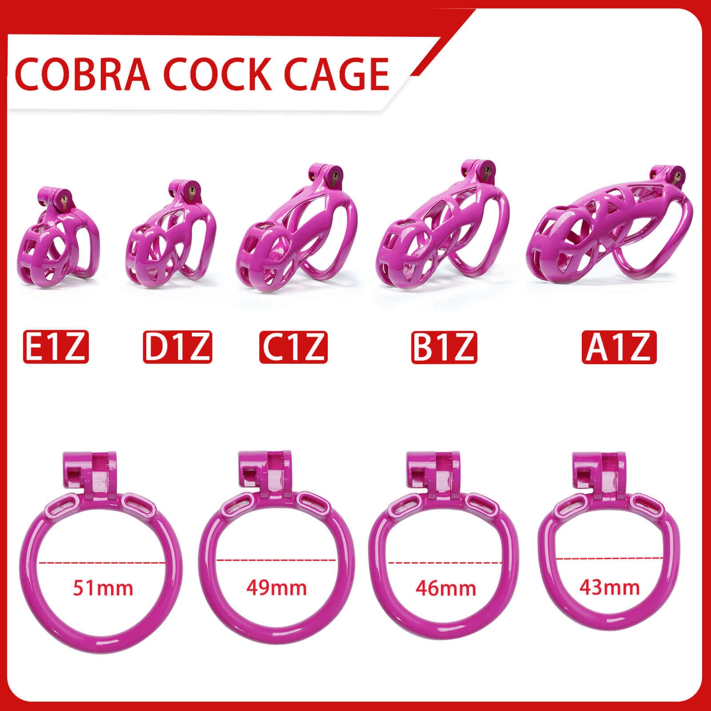 Lila Mamba Keuschheitskäfig Set 1.77 bis 4.13 Zoll lang
