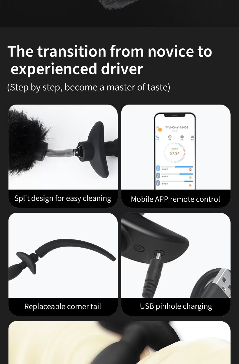Shake Tail Shock Analplug Remotely