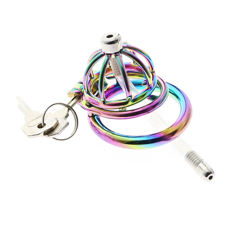 Rainbow Keuschheitskäfig mit Harnröhren Katheter