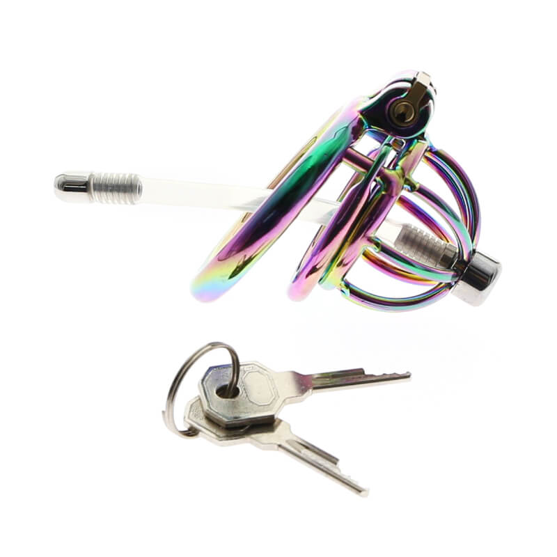 Rainbow Keuschheitskäfig mit Harnröhren Katheter