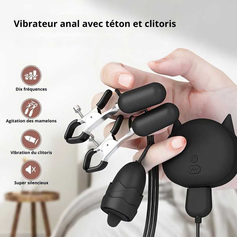 3in1 Vibrierende Nippelklemmen