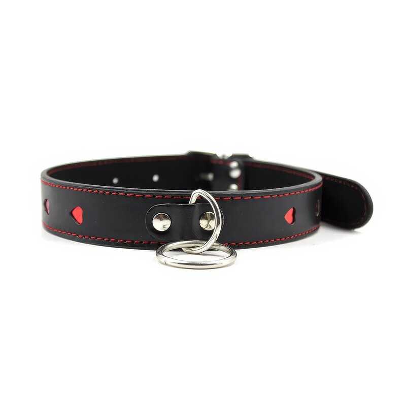 BDSM Halsband mit Metall Leine