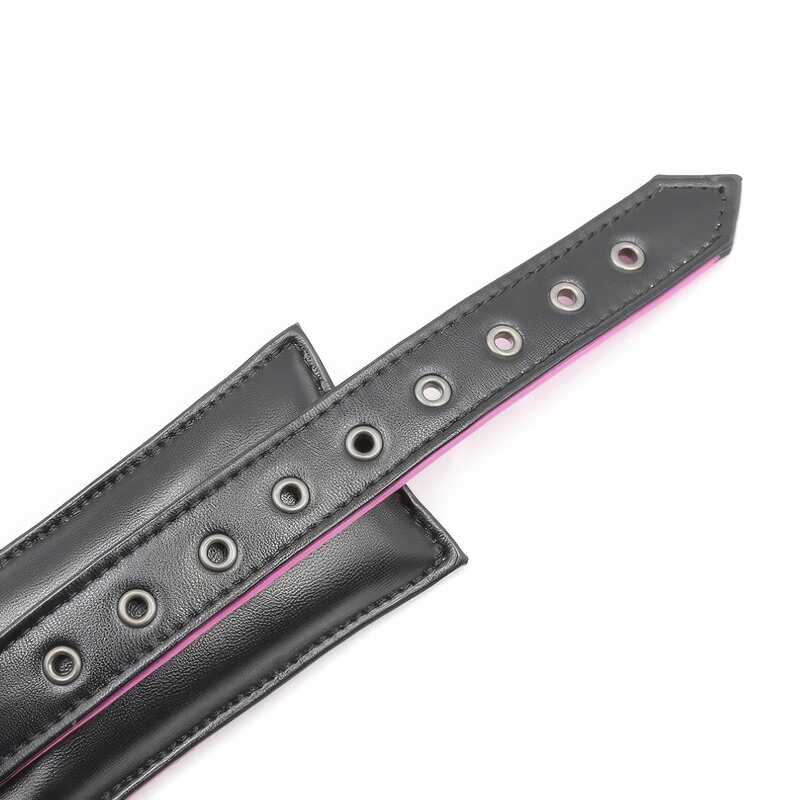 Gepolsterte Handschellen Schwarz Rosa