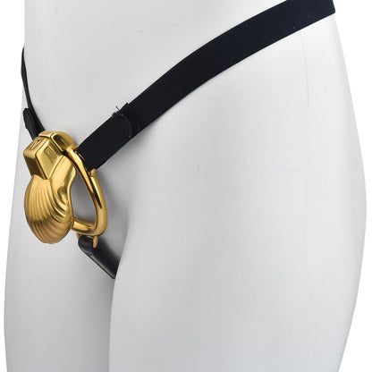 Shell Design Golden Chastity Cage - 6