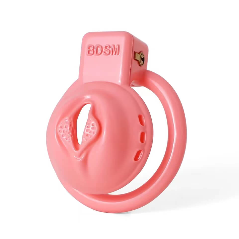 Kurzer 3D-gedruckter Keuschheitskäfig in Vagina-Optik
