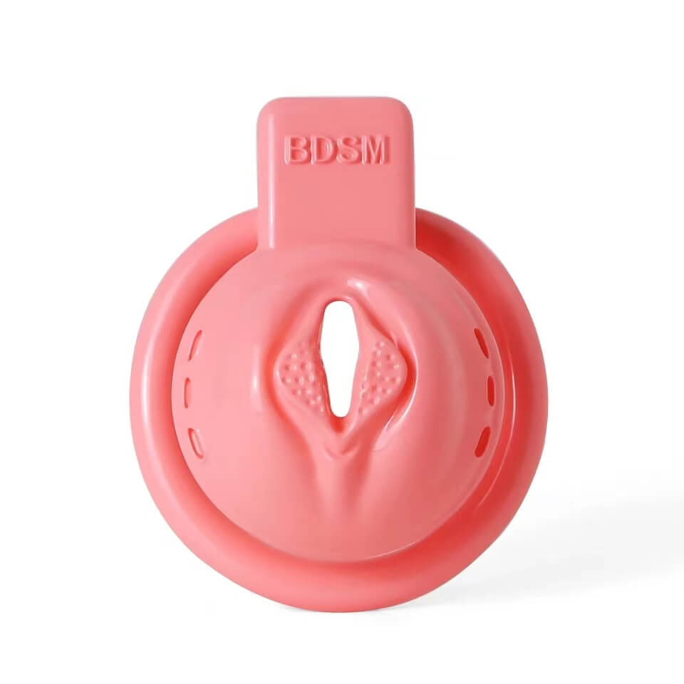 Kurzer 3D-gedruckter Keuschheitskäfig in Vagina-Optik