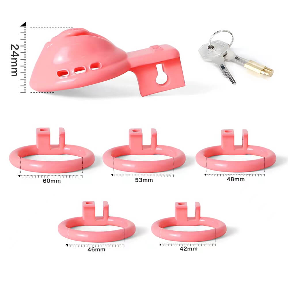 Kurzer 3D-gedruckter Keuschheitskäfig in Vagina-Optik