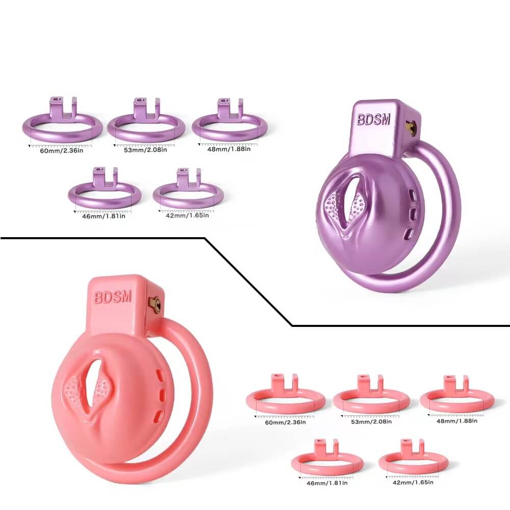 Kurzer 3D-gedruckter Keuschheitskäfig in Vagina-Optik