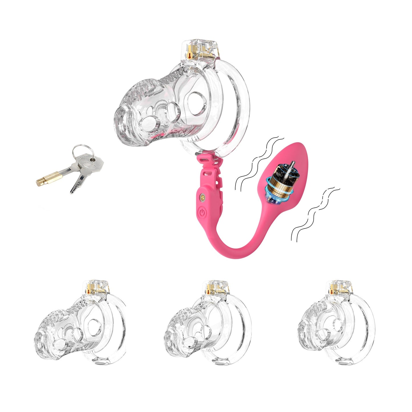 Silikon Keuschheitskäfig mit Fernsteuerung Analplug
