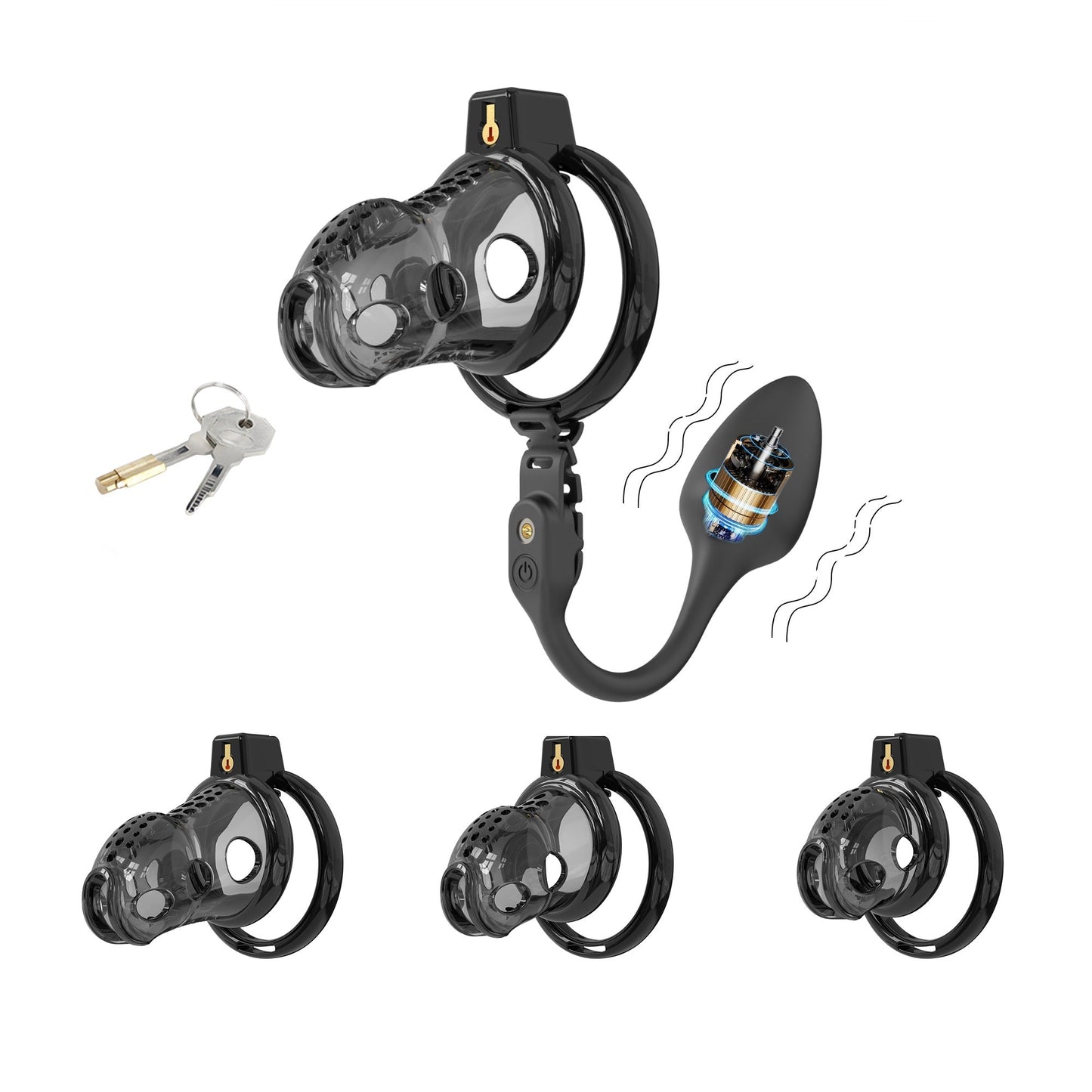 Silikon Keuschheitskäfig mit Fernsteuerung Analplug