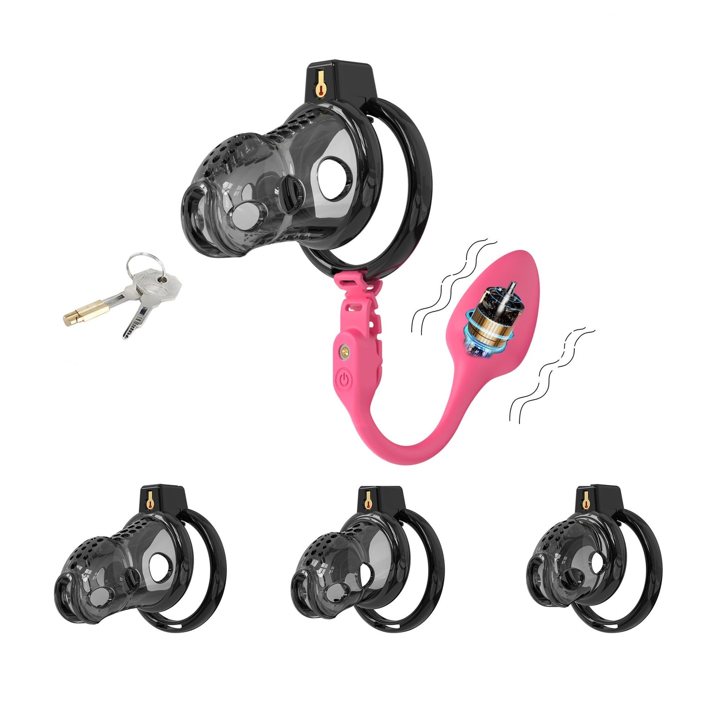 Silikon Keuschheitskäfig mit Fernsteuerung Analplug
