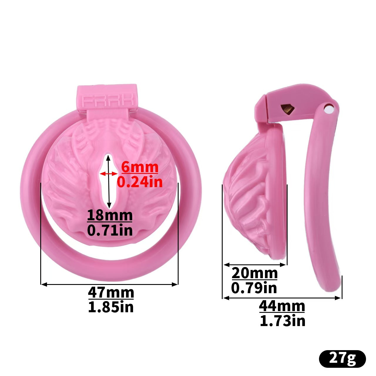 Sissy Vagina-Optik Keuschheitskäfig flach