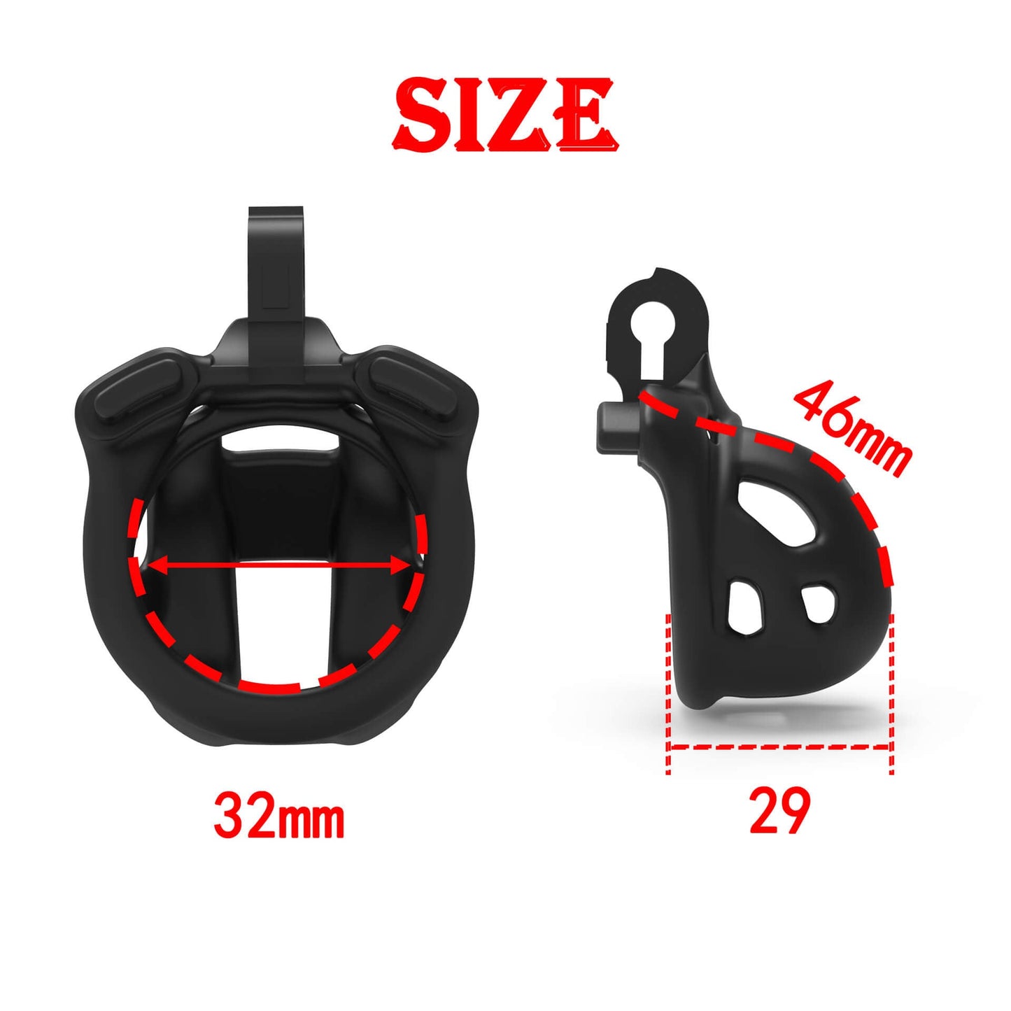 Super-Mini Mamba Keuschheitskäfig Set 1.81 Zoll lang