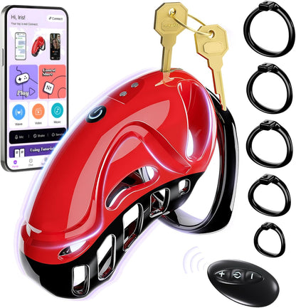 Vibrating Chastity Cage - Male Chastity Devices Cock Cage with 10 Vibrations-1