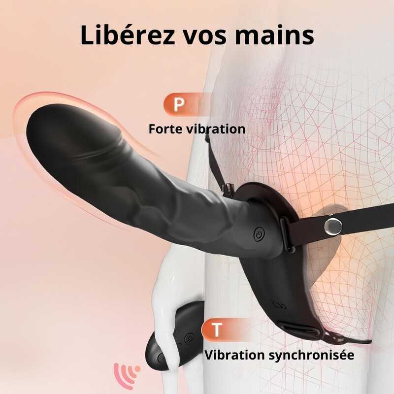 Doppelter Realistischer Vibrierender Umschnalldildo – Produktansicht 4
